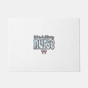 Labor and Delivery Nurse Vintage Floral Shirt Desi Doormat