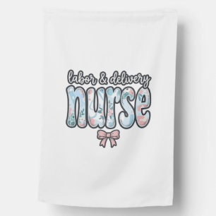 Labor and Delivery Nurse Vintage Floral Shirt Desi House Flag