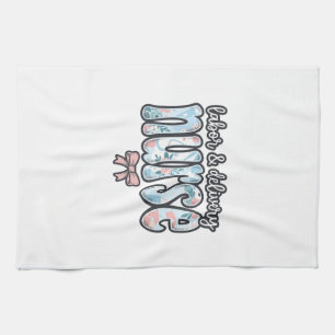 Labor and Delivery Nurse Vintage Floral Shirt Desi Kitchen Towel