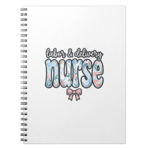 Labor and Delivery Nurse Vintage Floral Shirt Desi Notebook