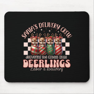 Labor And Delivery Reindeer Swaddle Christmas L&am Mouse Pad