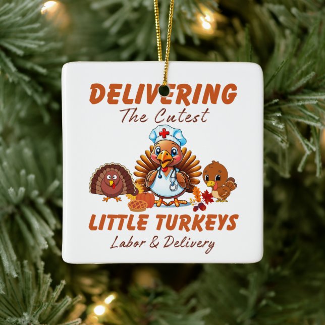 Labor and Delivery Thanksgiving Gift for Nurse Ceramic Ornament (Tree)