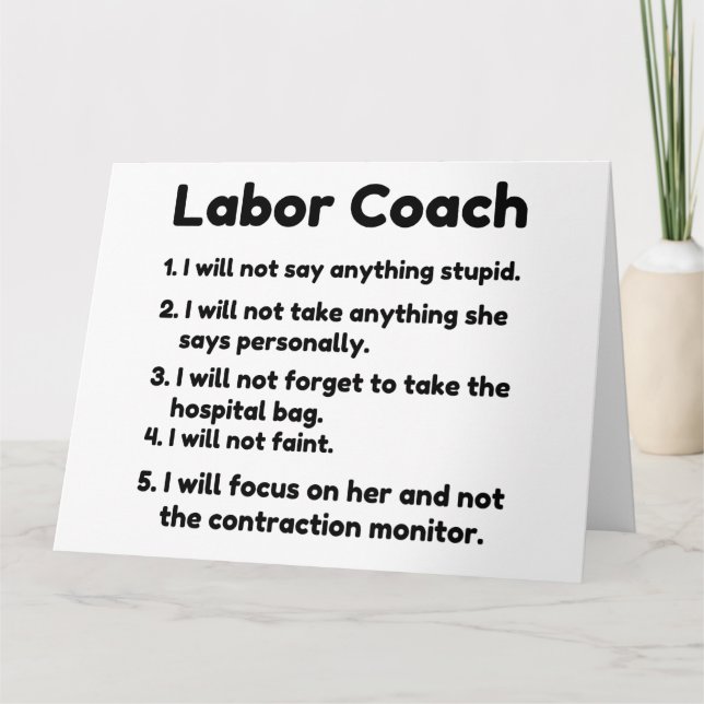labor coach thank you card (Front)
