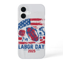 Labor Day 2025 Sports iPhone 16 Case – Work Hard P