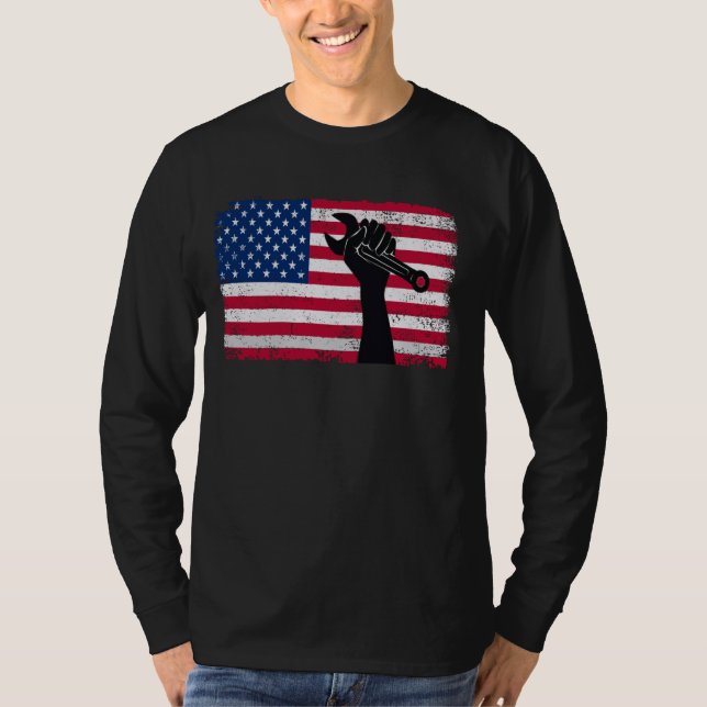 labor day american flag T-Shirt (Front)