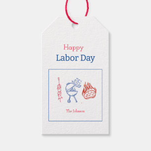 Labor Day Babecue Party Minimalist Gift Tags