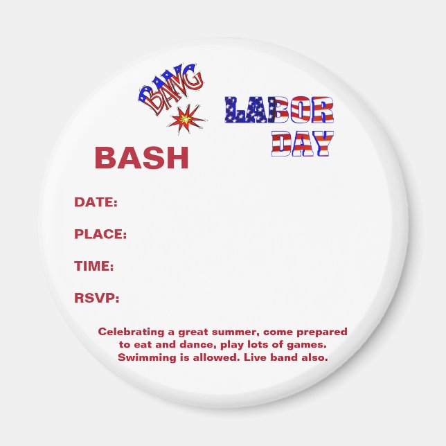 Labor Day Bang - Magnet (Front)
