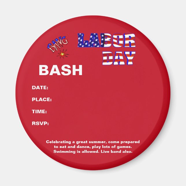 Labor Day Bang - Magnet (Front)