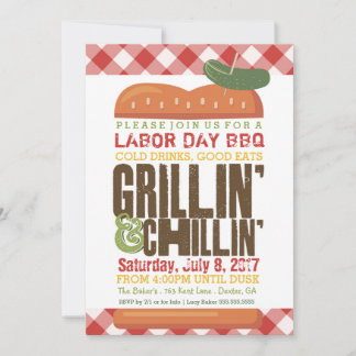 Labor Day BBQ, Backyard Barbecue, Holiday BBQ Invitation