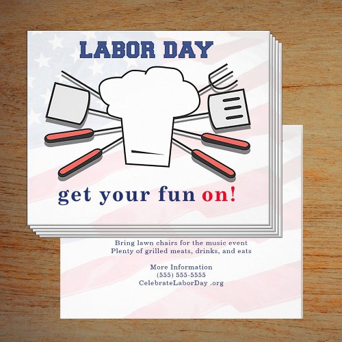Labor Day BBQ Grill Family City Celebration Event Flyer