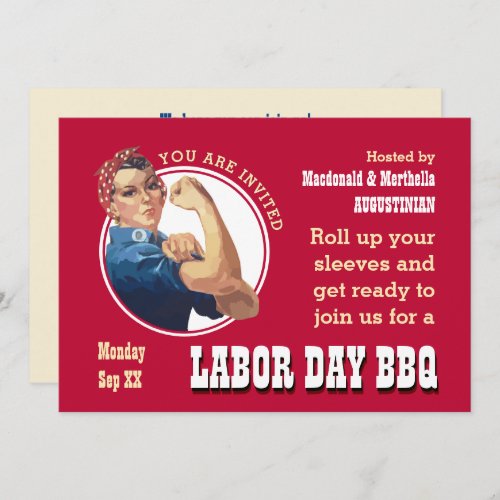 LABOR DAY BBQ Rosie Riveter Invitation