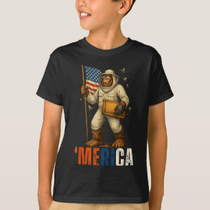 Labor Day Beekeeper Bigfoot Honey Worker American T-Shirt
