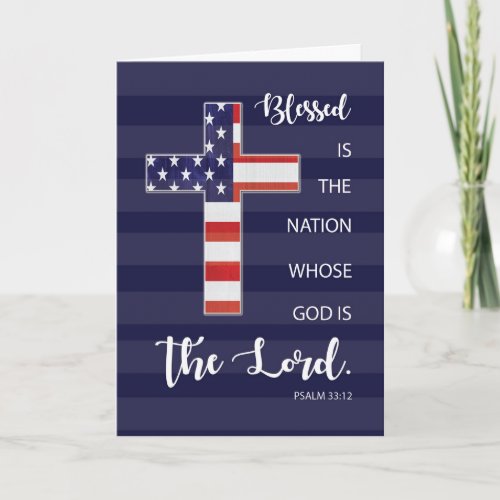 Labor Day Blessings Religious Scripture US Flag Card