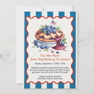 Labor Day Blueberry Pie Bake-Off Invitation 