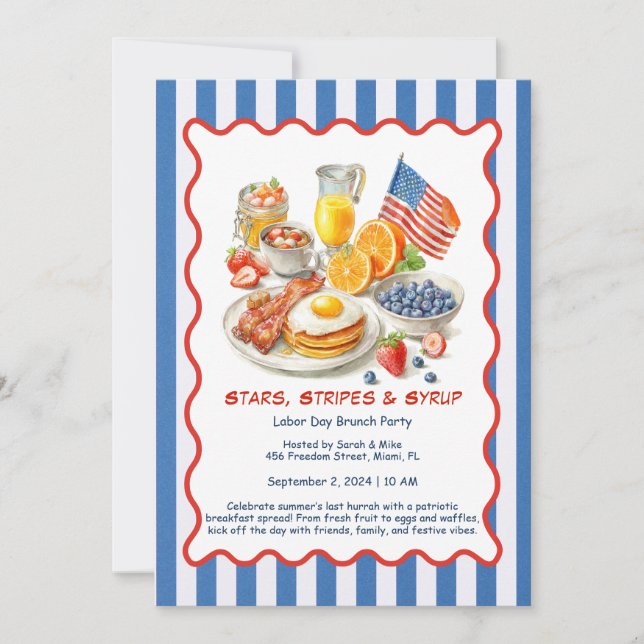 Labor Day Breakfast Invitation – Patriotic Brunch  (Front)