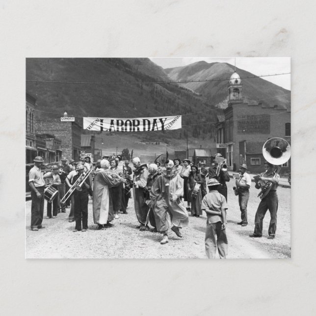 Labor Day Clowns, 1940 Postcard (Front)