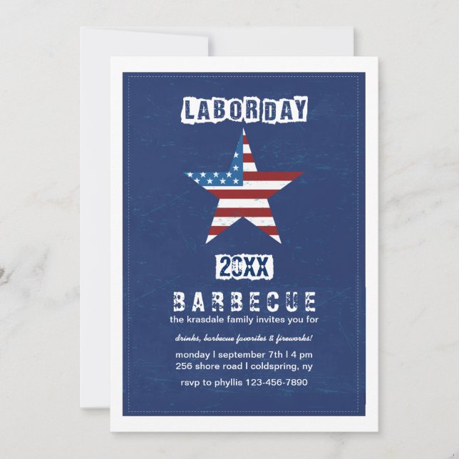 Labor Day Colors Invitation (Front)