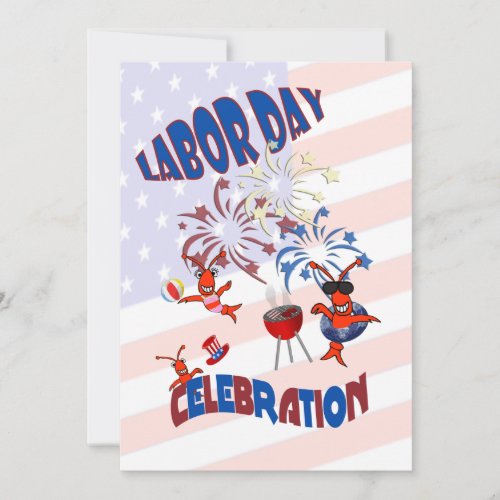 Labor Day Crawfish Lobster Invitations