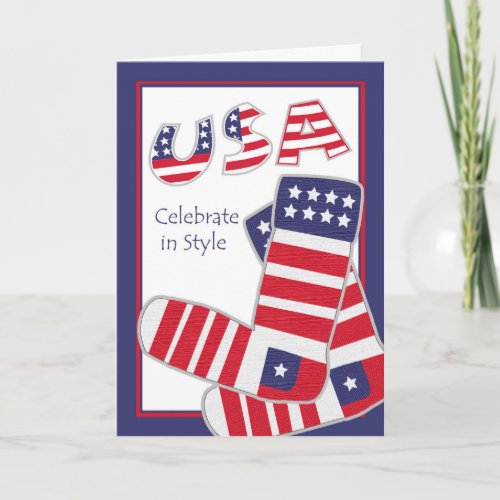 Labor Day for Fashionista Patriotic Socks Card