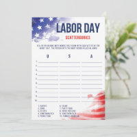 USA Labor Day Game Scattergories Printable