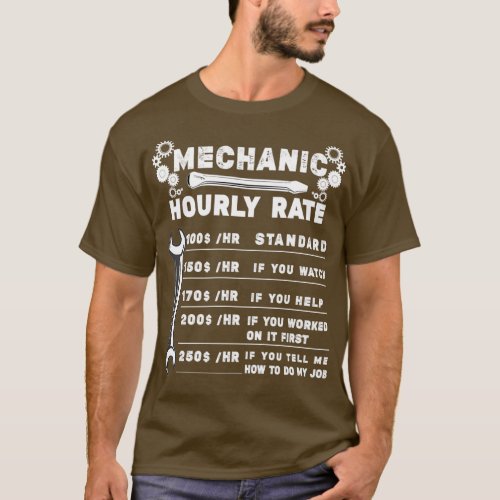 Labor Day Gifts Funny Auto Mechanic Hourly Rate Gi T_Shirt