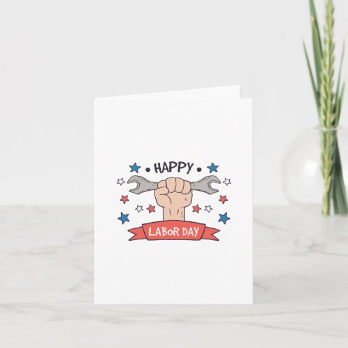 Labor Day Graphic Badge Color Design Card
