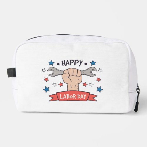 Labor Day Graphic Badge Color Design Dopp Kit