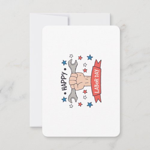 Labor Day Graphic Badge Color Design Thank You Card
