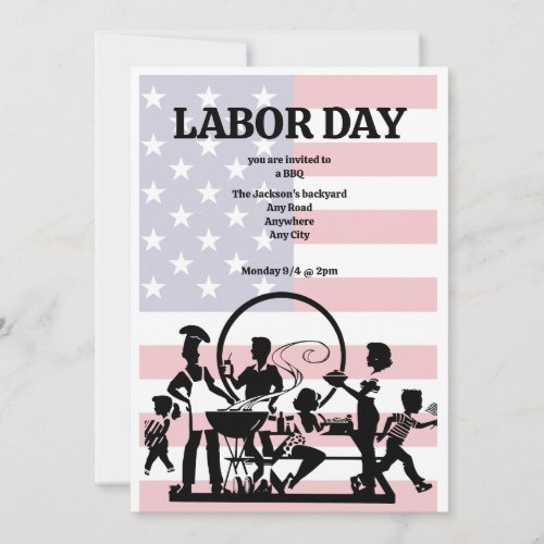 Labor Day invitation to BBQ editable