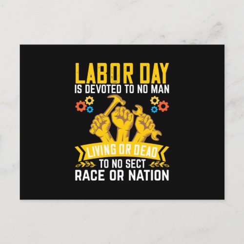 Labor Day is Devoted to No Man Living Postcard