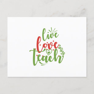 Labor day live love teach holiday postcard
