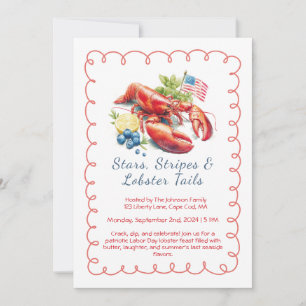 Labor Day Lobster Boil Invitation – Patriotic Sea