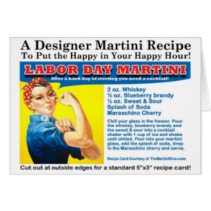Labor Day Martini Cocktail Recipe Card