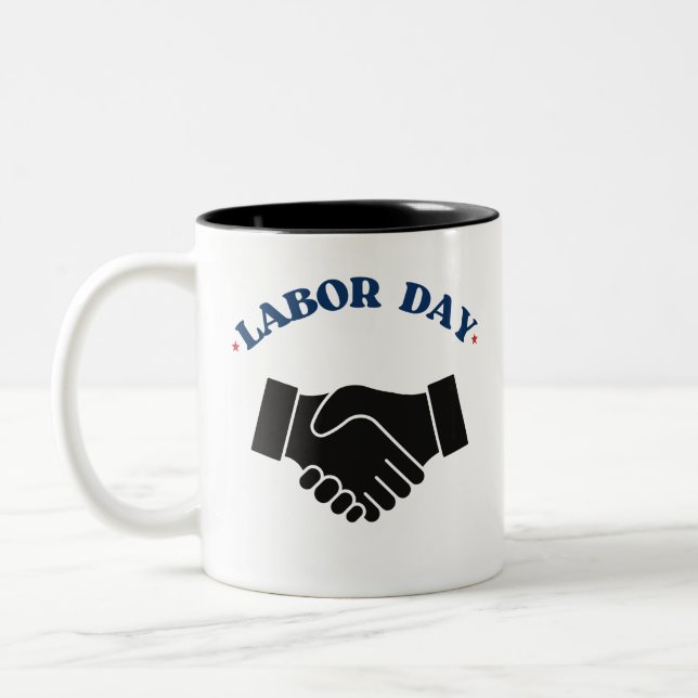 Labor Day Mug – Patriotic Red, White & Blue Design (Left)