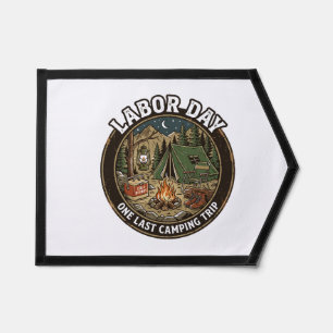 Labor Day One Last Camping Trip Vintage Outdoor Ad Pennant