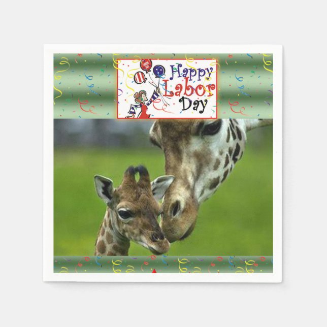 Labor Day Paper Napkins Giraffe (Front)