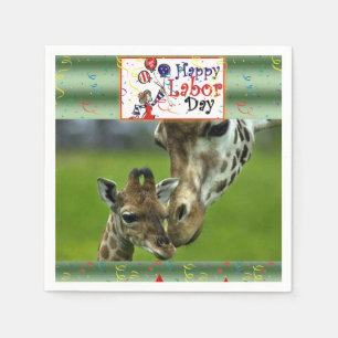 Labor Day Paper Napkins Giraffe