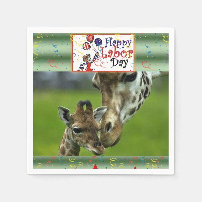 Labor Day Paper Napkins Giraffe (Front)