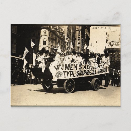 Labor Day Parade New York 1909 Float Suffrage Postcard