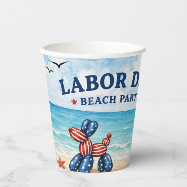 Labor Day Party Invitations Paper Cups (Front)