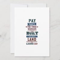 Labor day pay tribute to the worker