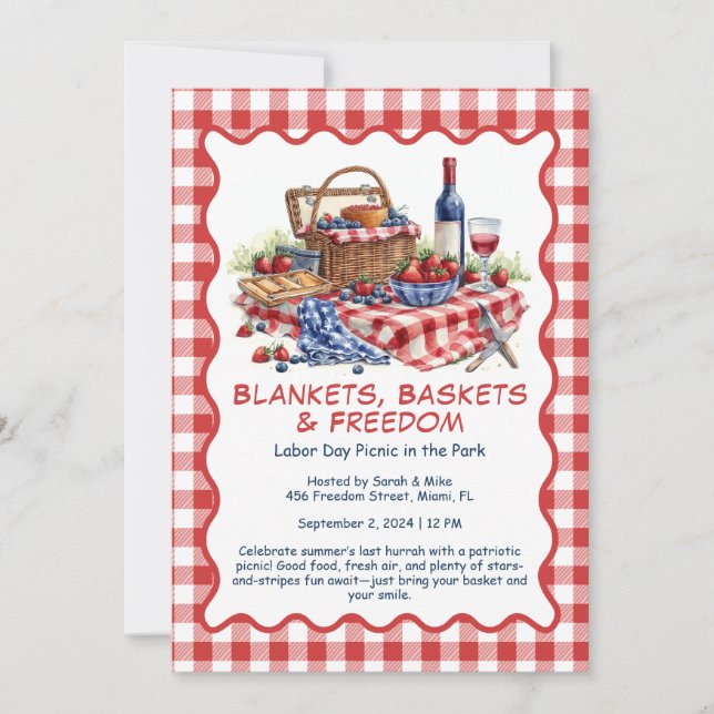 Labor Day Picnic Invitation – Patriotic Outdoor (Front)