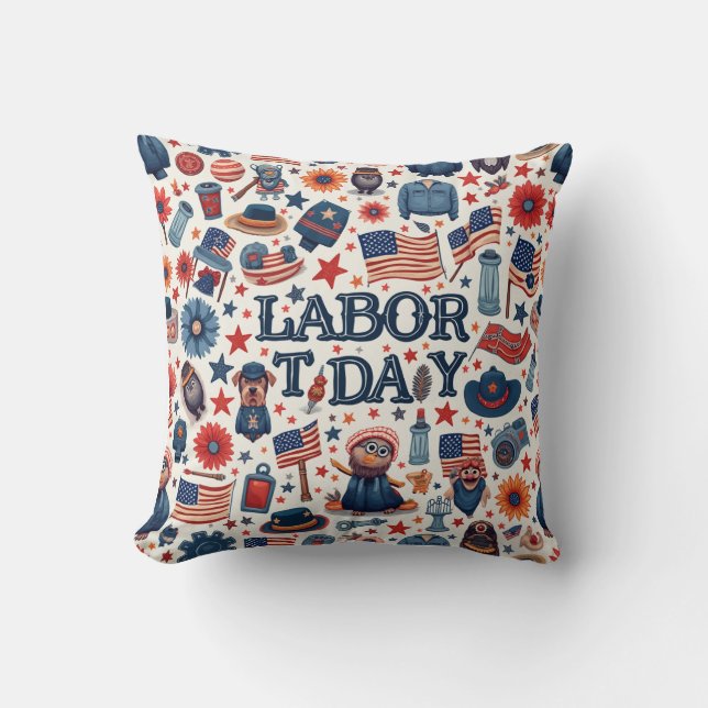  labor day pillow cushion (Front)