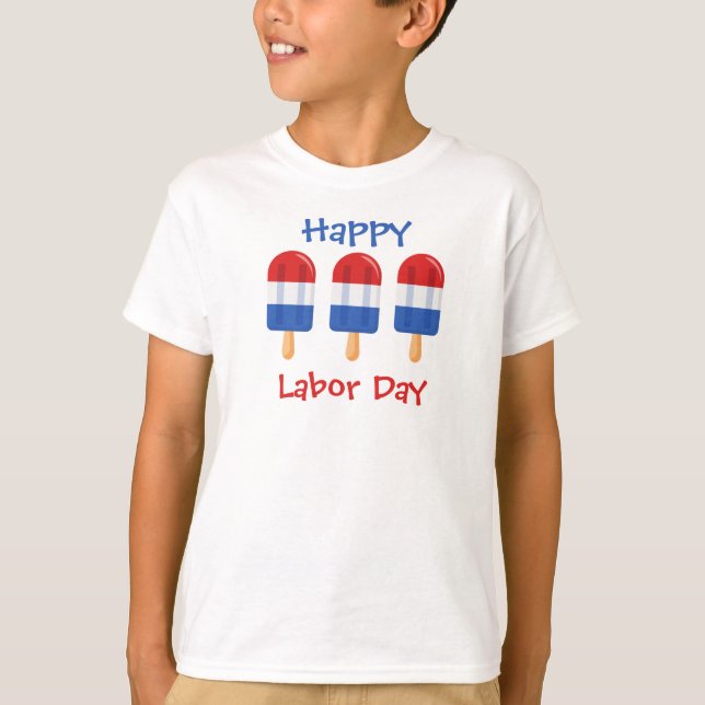  Labor Day red, white & blue ice pop ice cream  T-Shirt (Front)