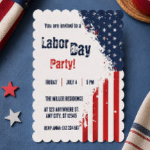 Labor Day Red White Blue USA Flag Party