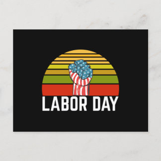 Labor Day Retro Vintage Postcard