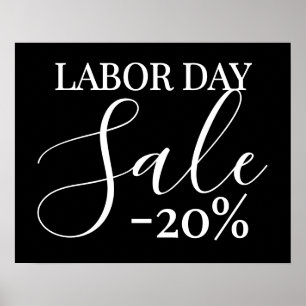 Labor Day Sale Sign, 20% Off Retail Sales Poster