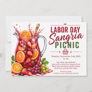 Labor Day Sangria Picnic Invitation – Patriotic