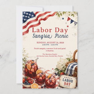 Labor Day Sangria Picnic – Patriotic Invitation