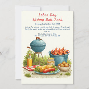 Labor Day Shrimp Boil Invitation – Patriotic Sea